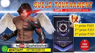 🔴1 VS 4 GUILD TEST AND CUSTOM TOURNAMENT 🥳 SAHEB IS LIVE BACK freefire shorts live [upl. by Gill239]