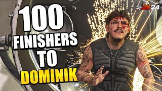 WWE 2K24  100 Finishers To Dominik Mysterio In Backstage [upl. by Nymsaj]