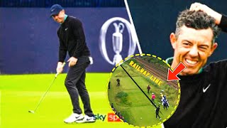 McIlroy hits horror sevenover 78 flies off track as he smacks wild shot over RAILWAY LINE [upl. by Thorne641]