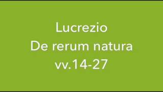 Lucrezio  De rerum natura  vv 1427 [upl. by Yroger]