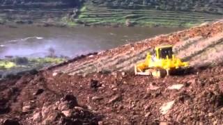 Flatten the soil for planting vines in the Douro [upl. by Ronen]