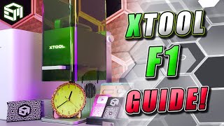 XTOOL F1 InDepth Setup Guide Material Settings Creative Space Fixtures Templates and Review [upl. by Lamond]