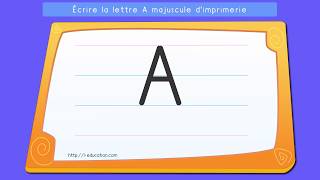 Écrire les lettres capitales Apprendre à écrire la lettre A en majuscule dimprimerie [upl. by Bevan775]