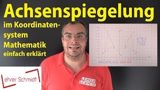 Achsenspiegelung im Koordinatensystem  Geometrie Mathematik  einfach erklärt  Lehrerschmidt [upl. by Onilegna]