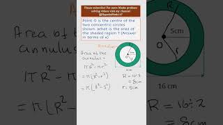 Concentric Circles  Area of Annulus  Competition Maths  Maths Problem Solving maths [upl. by Eixel218]