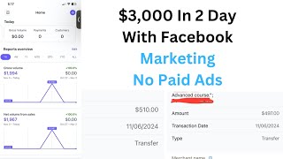 3000 In 2 Days With Free Facebook Marketing Methods [upl. by Hanni]