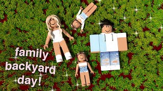 Family Backyard Day  Roblox Bloxburg Roleplay [upl. by Anairam]