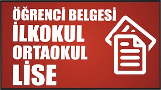 ÖĞRENCİ BELGESİ NASIL ALINIR [upl. by Aiekram687]