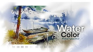 Painting watercolor  step by step painting method  beautiful landscape [upl. by Caines]