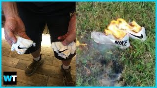 Some People Are BURNING Their Nike Products To Protest Colin Kaepernick Ad [upl. by Neelyak]