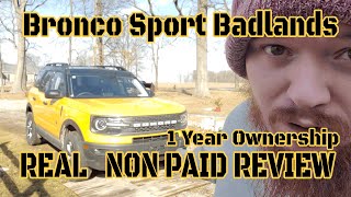 1 year Bronco Sport Badlands Review [upl. by Serrell841]