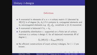 Aditya Nema Unitary Designs and quantum channels with super additive classical capacity [upl. by Lethia]