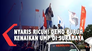 Demo UMP Buruh Surabaya Nyaris Ricuh [upl. by Earvin]