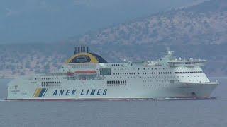 Anek Lines  Hellenic Spirit passing Kassiopi  Corfu Greece [upl. by Victorie]