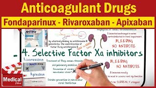 Pharmacology CVS 24 Anticoagulant Drugs Part 4 Factor Xa inhibitor Fondaparinux  Rivaroxaban [upl. by Eliak738]