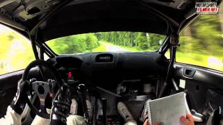 Inboard Frank Tore Larsen Ford Fiesta WRC  Sørlandssprinten SS4 2013  Motorsportfilmernet [upl. by Nnaylloh]