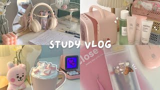 Study vlog 🎀 5am morning routine waking up early being productive trying Japanese snacks etc [upl. by Rodd876]