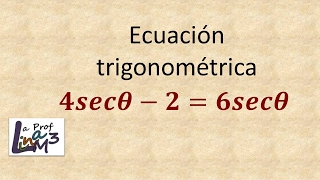 Ecuación trigonométrica  Ejercicio 2  La Prof Lina M3 [upl. by Strauss]