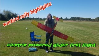 Gentle lady electric glider maiden flight With highlights from September warbird rally [upl. by Zumstein756]