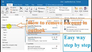 Remove or delete an email account from Outlook  how to remove mailbox from outlook [upl. by Yrret]