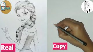 Farjana Drawing Academy Recreation How to Draw Disney Princess Elsa Step by Step  Disney frozen [upl. by Mini]