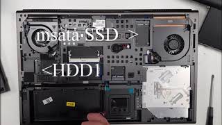 Dell M6800 disassembly to upgrade to SSD or msata [upl. by Pulling]