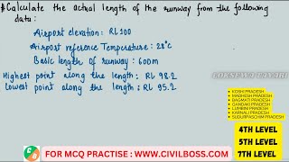 Calculation of Runway Length Example 1 Airport Engineering0 [upl. by Carmelina]