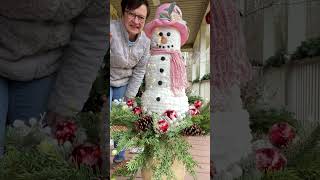 See How I Filled My Porch Urns For Christmas 2021 [upl. by Oniliuqnart]