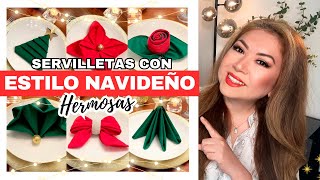 6 IDEAS PARA DOBLAR LAS SERVILLETAS EN NAVIDAD 🎄 [upl. by Ailemrac]