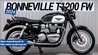 2024 Triumph Bonneville T120 Jet Black Fusion White New benchmark in the retro motorcycle category [upl. by Enitnelav697]