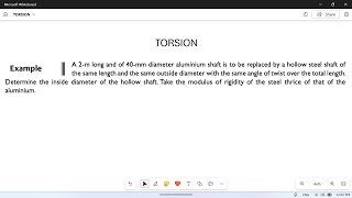 Torsion in shafts 14  Numerical problem Steel shaft vs Aluminium shaft [upl. by Redleh]