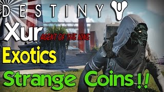 Destiny Xur Agent of The Nine  Buy Exotic Gear amp Vehicle Upgrades Strange Coins Mote of Light [upl. by Iasi]