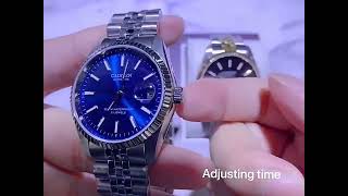 Cadisen Watch C8053 Datejust Mens Mechanical Watch Sapphire Glass Stainless Steel Business Watch [upl. by Brader]