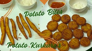 Homemade Potato Bites amp Kurkuries 👌yummy 😋Crispy Aloo Bites snacks recipe [upl. by Kenleigh418]