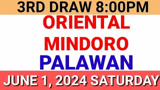 STL  ORMINDORO PALAWAN June 1 2024 3RD DRAW RESULT [upl. by Nibram]