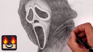 How To Draw Ghostface Sketch Tutorial [upl. by Arotal]