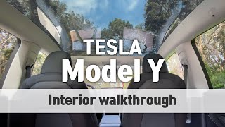 ENG Tesla Model Y Interior Review  Key features walkthrough [upl. by Dalli]