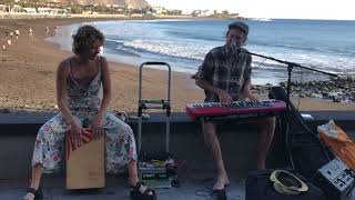 Lofi Chillout Live Cajon amp Piano  La Gomera Street Performance [upl. by Abbey83]