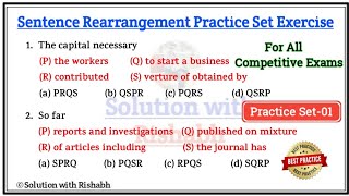 Sentence rearrangement Practice Set  Para Jumbled Sentences Tricks  For All Competitive Exams [upl. by Ahsenauq]