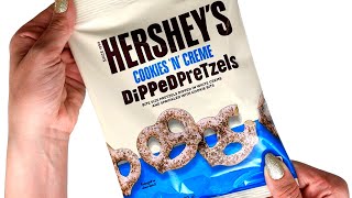 HERSHEYS COOKIES N CREME DIPPED PRETZELS [upl. by Eniagrom]