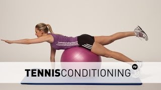 4 Point Prone Physio Ball Contra Lateral Limb Raises [upl. by Cassidy]