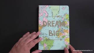 Carnet A5 turcoaz harta Dream big [upl. by Mitzie]