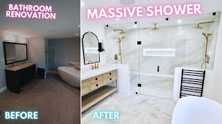 LUXURY Bathroom Build  Giant SHOWER Remodel [upl. by Dnaloy]