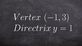 Write the equation of a parabola given vertex and directrix [upl. by Hitoshi]