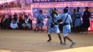 Dangerous stuff Sikh youth show their superb Gatka skills [upl. by Anerbes510]