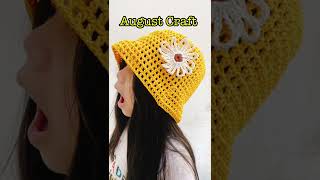 👒👒 Simple Crochet Bucket Hat for Summer  Crochet net Hat tutorial [upl. by Siffre]