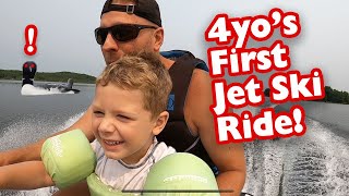 4 year old takes first jet ski ride  Minocqua WI [upl. by Phox695]