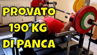 185 KG PANCA PIANA  TEST MASSIMALE  Ho provato a sollevare 190 kg  Riuscito o Superato [upl. by Faxen]