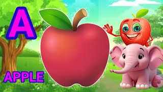 a for apple b for ball abcd a for apple b for ballabcd rhymeskids educationkids abcd123p12 [upl. by Annaeirb]