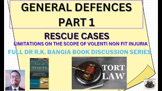 RESCUE CASE   LIMITATION ON THE SCOPE OF VOLENTI NONFIT INJURIA  RK Bangia  Law of Torts [upl. by Alemahs]